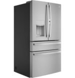 GE Profile 22.3 Cu. Ft. 4-Door French Door Counter-Depth Smart Refrigerator Door-in-Door Storage Stainless from Kings Outlet