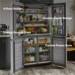 KitchenAid 19.4 Cu. Ft. Bottom-Freezer 4-Door French Door Refrigerator PrintShield Stainless Finish from Kings Outlet
