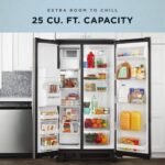 Amana 24.5 Cu. Ft. Side-by-Side Refrigerator Water Ice Dispenser Stainless steel Black-on-Stainless from Kings Outlet