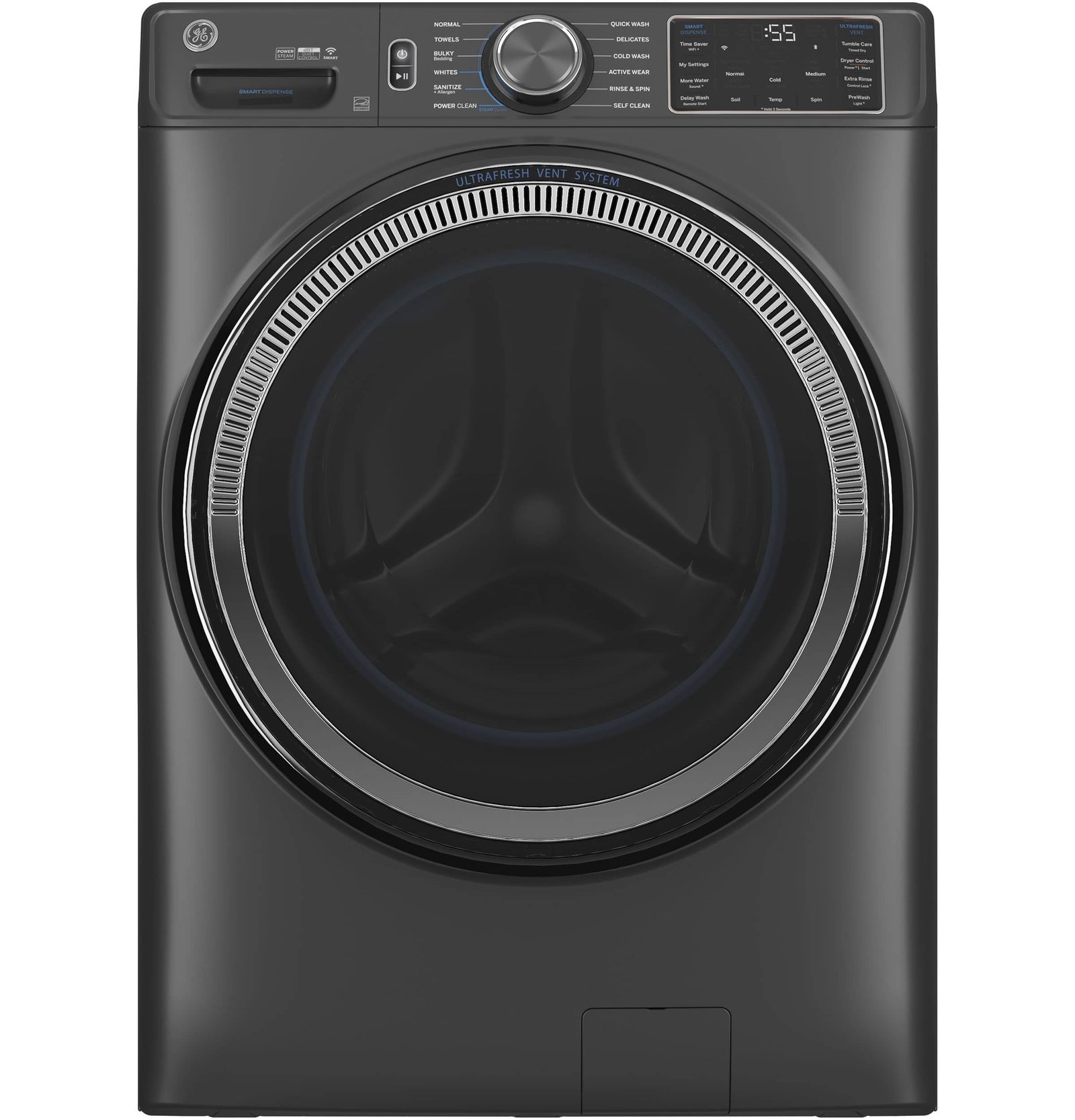 Kings Outlet GE 5.0 Cu. Ft. Stackable Smart Front Load Washer Steam SmartDispense Odorblock Ultra Fresh GE 5.0 Cu. Ft. Stackable Smart Front Load Washer Steam SmartDispense Odorblock Ultra Fresh from Kings Outlet