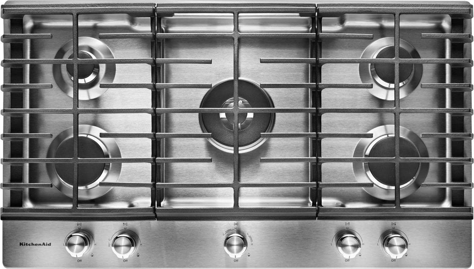 Kings Outlet KitchenAid 36" Gas Cooktop 5 Burners Stainless Steel KitchenAid 36" Gas Cooktop 5 Burners Stainless Steel from Kings Outlet