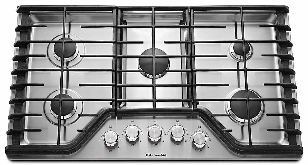 KitchenAid 36" Built-In Gas Cooktop Stainless Steel from Kings Outlet
