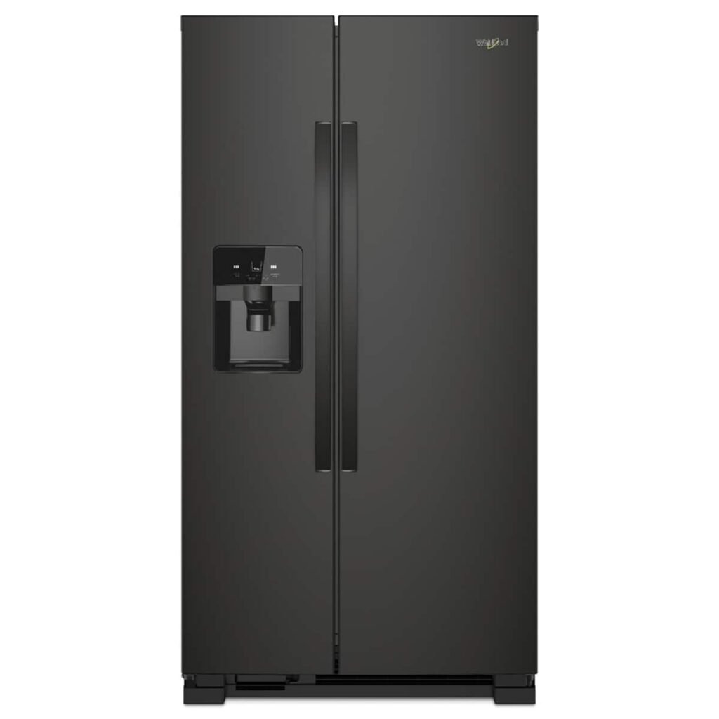 Whirlpool 25 Cu Ft. Wide Side-by-Side Refrigerator Black from Kings Outlet