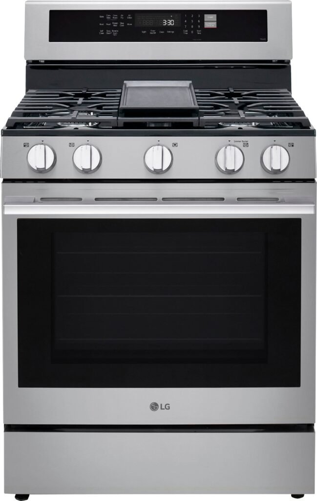 LG 6.3 Cu. Ft. Freestanding Gas True Convection Smart Range EasyClean Air Fry UltraHeat from Kings Outlet