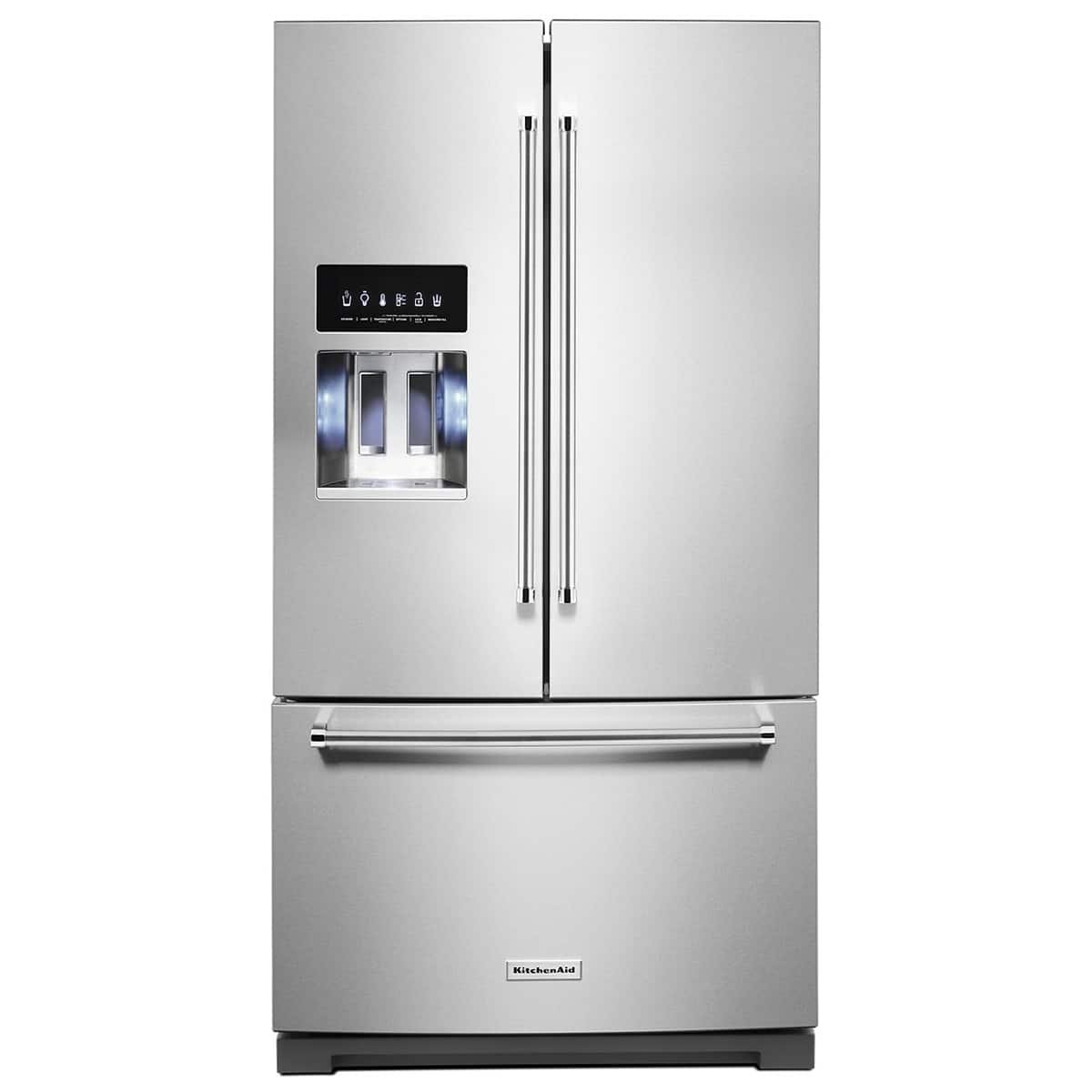 Kings Outlet KitchenAid 26.8 Cu. Ft. Standard-Depth French Door Refrigerator Exterior Ice Water Dispenser Stainless S... KitchenAid 26.8 Cu. Ft. Standard-Depth French Door Refrigerator Exterior Ice Water Dispenser Stainless Steel from Kings Outlet