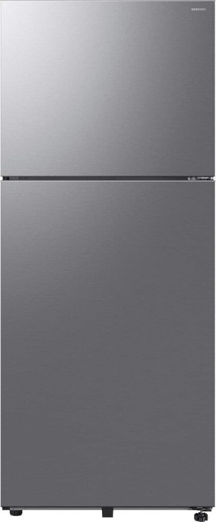Samsung 18 cu. ft. Garage Ready Top Freezer Refrigerator All-Around Cooling Stainless Steel from Kings Outlet