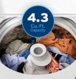 GE 4.3 Cu. Ft. High-Efficiency Top Load Washer Cold Plus White Silver Matte from Kings Outlet