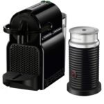 Nespresso Inissia Espresso Machine Aeroccino Milk Frother by DeLonghi Intense Black from Kings Outlet