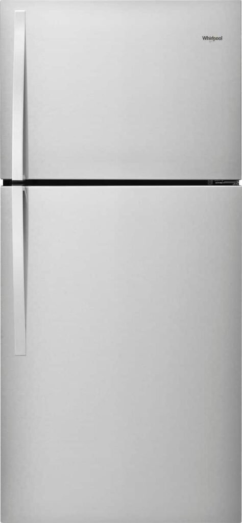 Whirlpool 19.3 Cu. Ft. Top-Freezer Refrigerator Monochromatic Stainless Steel from Kings Outlet