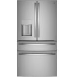 GE Profile 22.3 Cu. Ft. 4-Door French Door Counter-Depth Smart Refrigerator Door-in-Door Storage Stainless from Kings Outlet