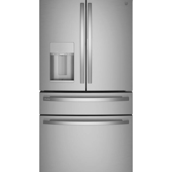GE Profile 22.3 Cu. Ft. 4-Door French Door Counter-Depth Smart Refrigerator Door-in-Door Storage Stainless from Kings Outlet