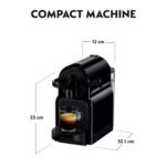 Nespresso Inissia Espresso Machine Aeroccino Milk Frother by DeLonghi Intense Black from Kings Outlet