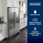 Maytag 25 Cu. Ft. Side-by-Side Freestanding Refrigerator Humidity-Controlled FreshLock Crisper Fingerprint-Resistant Stainless Finish fro...