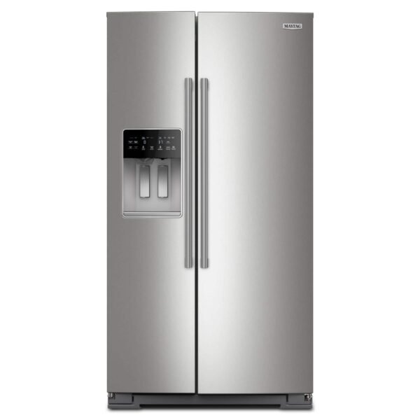 Maytag 28.7 Cu. Ft. Side-by-Side Built-in Refrigerator Arctic Blue Interior Stainless Steel from Kings Outlet