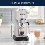 De Longhi EC885M Dedica Arte Pump Espresso Machine Stainless Steel from Kings Outlet