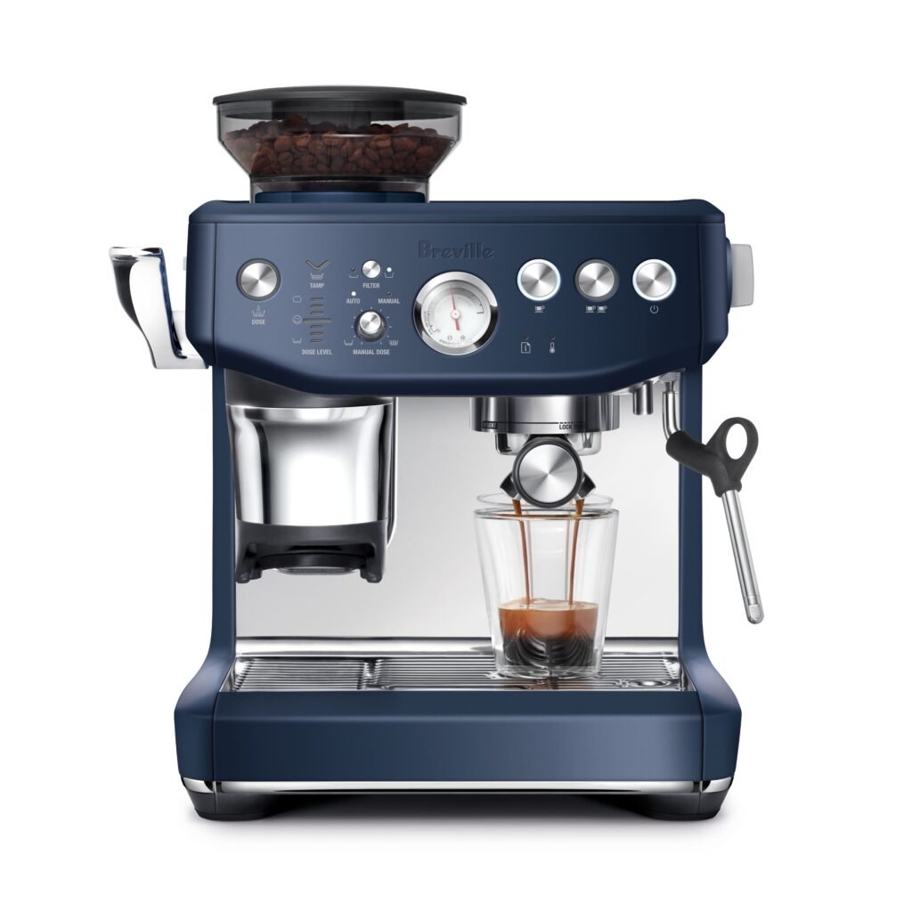 Breville Barista Express Impress Espresso Machine Damson Blue from Kings Outlet