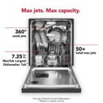 KitchenAid 24" Top Control Built-In Stainless Steel Tub Dishwasher 3rd Rack 360 Max Jets from Kings Outlet