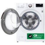 LG 4.5 Cu. Ft. High-Efficiency Stackable Smart Front Load Washer Steam Built-In Intelligence White from Kings Outlet