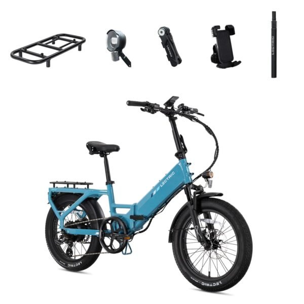 Lectric eBikes XP4 750 Step-Thru Foldable Long-Range eBike Max 85mi/28mph + LevelUp Rack/Seat Post/Elite from Kings Outlet