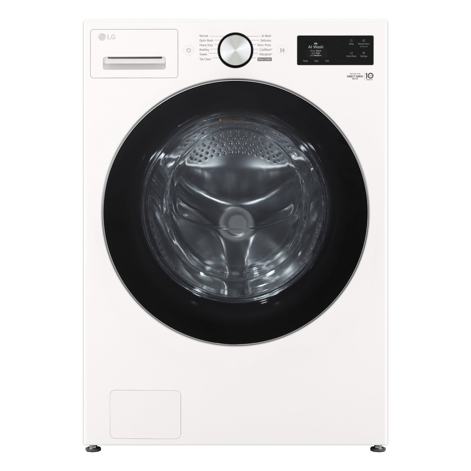Kings Outlet LG 5.0 Cu. Ft. High-Efficiency Stackable Smart Front Load Washer Steam TurboWash 360 Alpine LG 5.0 Cu. Ft. High-Efficiency Stackable Smart Front Load Washer Steam TurboWash 360 Alpine from Kings Outlet