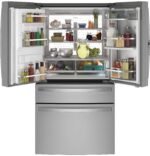 GE Profile 22.3 Cu. Ft. 4-Door French Door Counter-Depth Smart Refrigerator Door-in-Door Storage Stainless from Kings Outlet