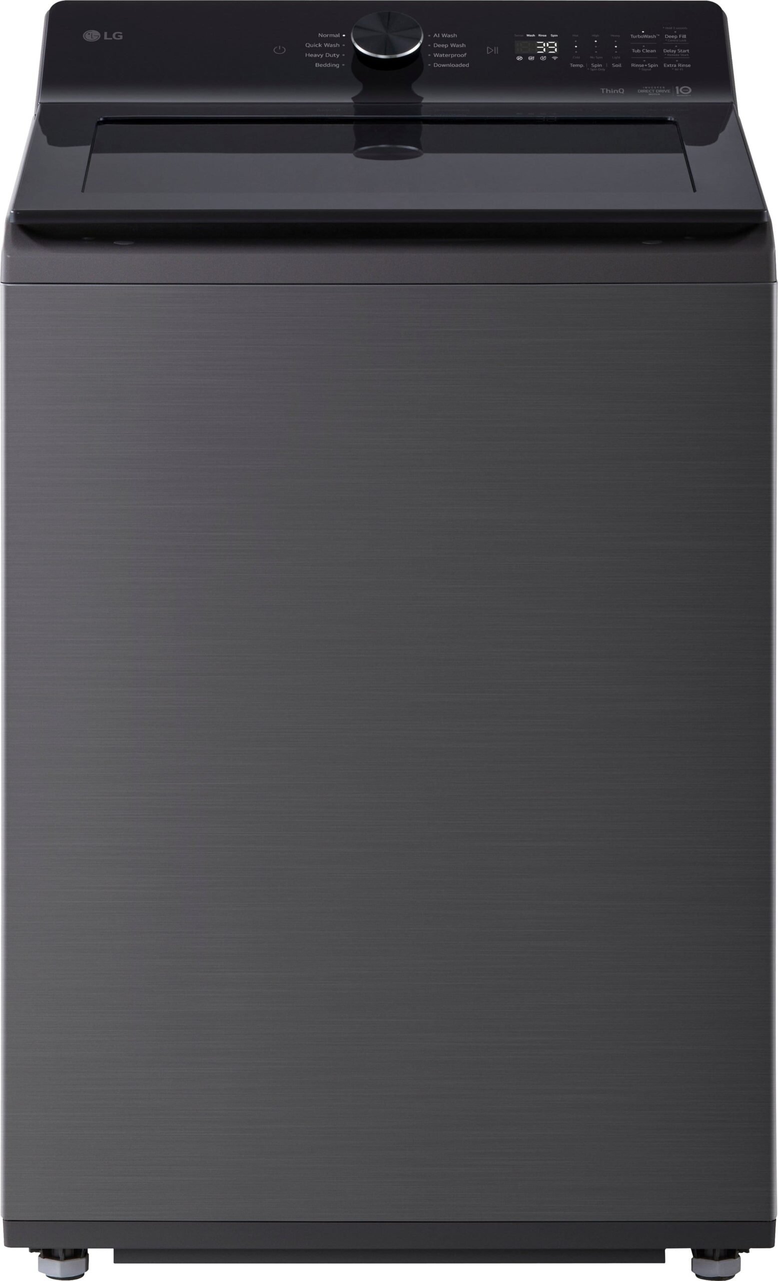 Kings Outlet LG 5.0 Cu. Ft. High-Efficiency Smart Top Load Washer Easy Unload Platinum Black LG 5.0 Cu. Ft. High-Efficiency Smart Top Load Washer Easy Unload Platinum Black from Kings Outlet