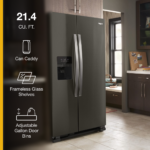 Whirlpool 21 Cu. Ft. Side-by-Side Refrigerator LED Interior Lighting Black Stainless Steel from Kings Outlet