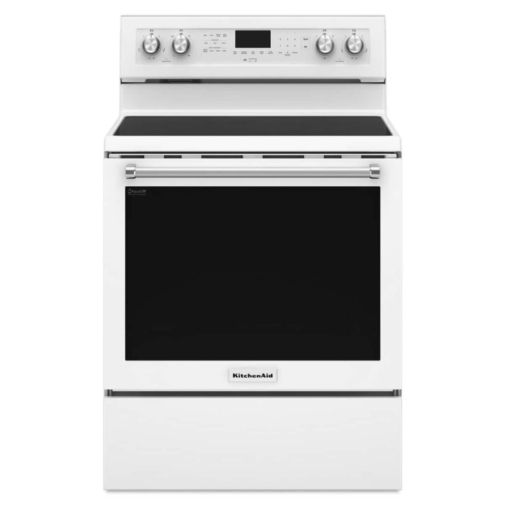 KitchenAid 6.4 Cu. Ft. Self-Cleaning Freestanding Electric Convection Range White from Kings Outlet