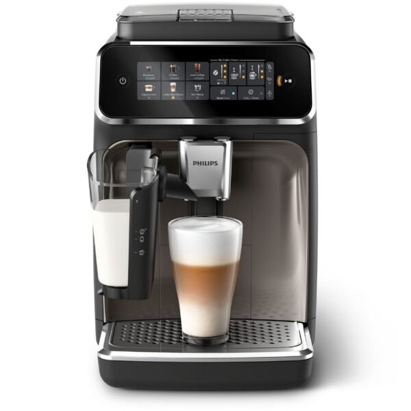 Philips 3300 Fully Automatic Espresso Coffee Machine LatteGo Milk Frother Black Chrome Black/Silver from Kings Outlet