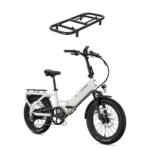 Lectric eBikes XP4 Step-Thru Foldable eBike Max 50mi/28mph + LevelUp Rack Stratus White from Kings Outlet