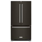 KitchenAid 21.9 Cu. Ft. French Door Counter-Depth Refrigerator Printshield Finish Black Stainless Steel from Kings Outlet
