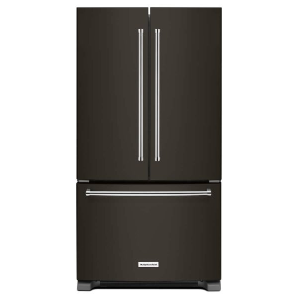 KitchenAid 21.9 Cu. Ft. French Door Counter-Depth Refrigerator Printshield Finish Black Stainless Steel from Kings Outlet