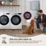 LG 5.0 Cu. Ft. High-Efficiency Stackable Smart Front Load Washer Steam TurboWash 360 Alpine from Kings Outlet