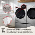 LG 5.0 Cu. Ft. High-Efficiency Stackable Smart Front Load Washer Steam TurboWash 360 Graphite from Kings Outlet