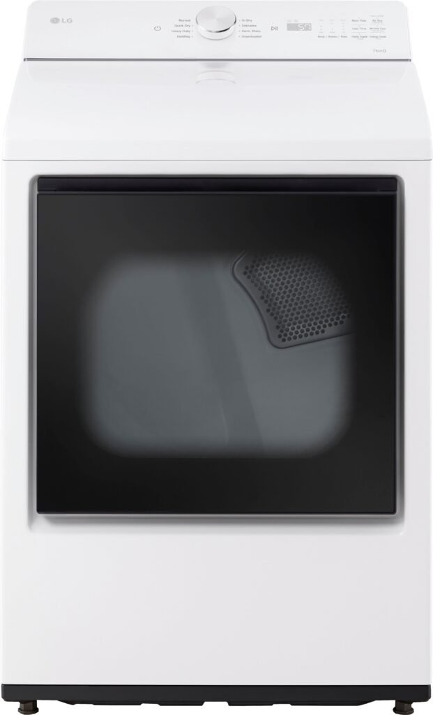 LG 7.3 Cu. Ft. Smart Electric Dryer Sensor Dry Alpine White from Kings Outlet