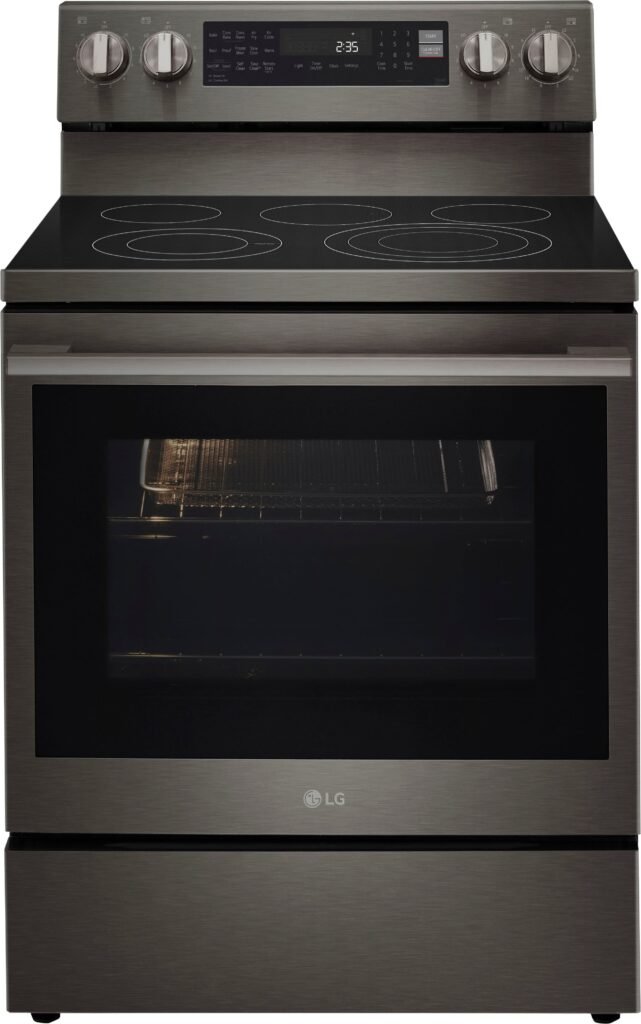 LG 6.3 Cu. Ft. Freestanding Electric True Convection Smart Range Air Fry Premium Handle from Kings Outlet