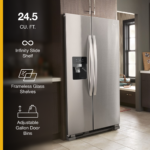 Whirlpool 25 cu. ft 36-inch Wide Side-by-Side Refrigerator Fingerprint-Resistant Stainless Finish from Kings Outlet