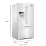 Maytag 25 Cu. Ft. French Door Refrigerator PowerCold Feature White White on White from Kings Outlet