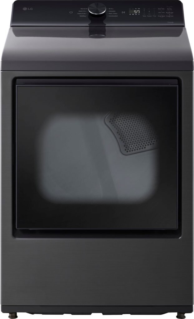 LG 7.3 Cu. Ft. Smart Electric Dryer Sensor Dry Platinum Black from Kings Outlet