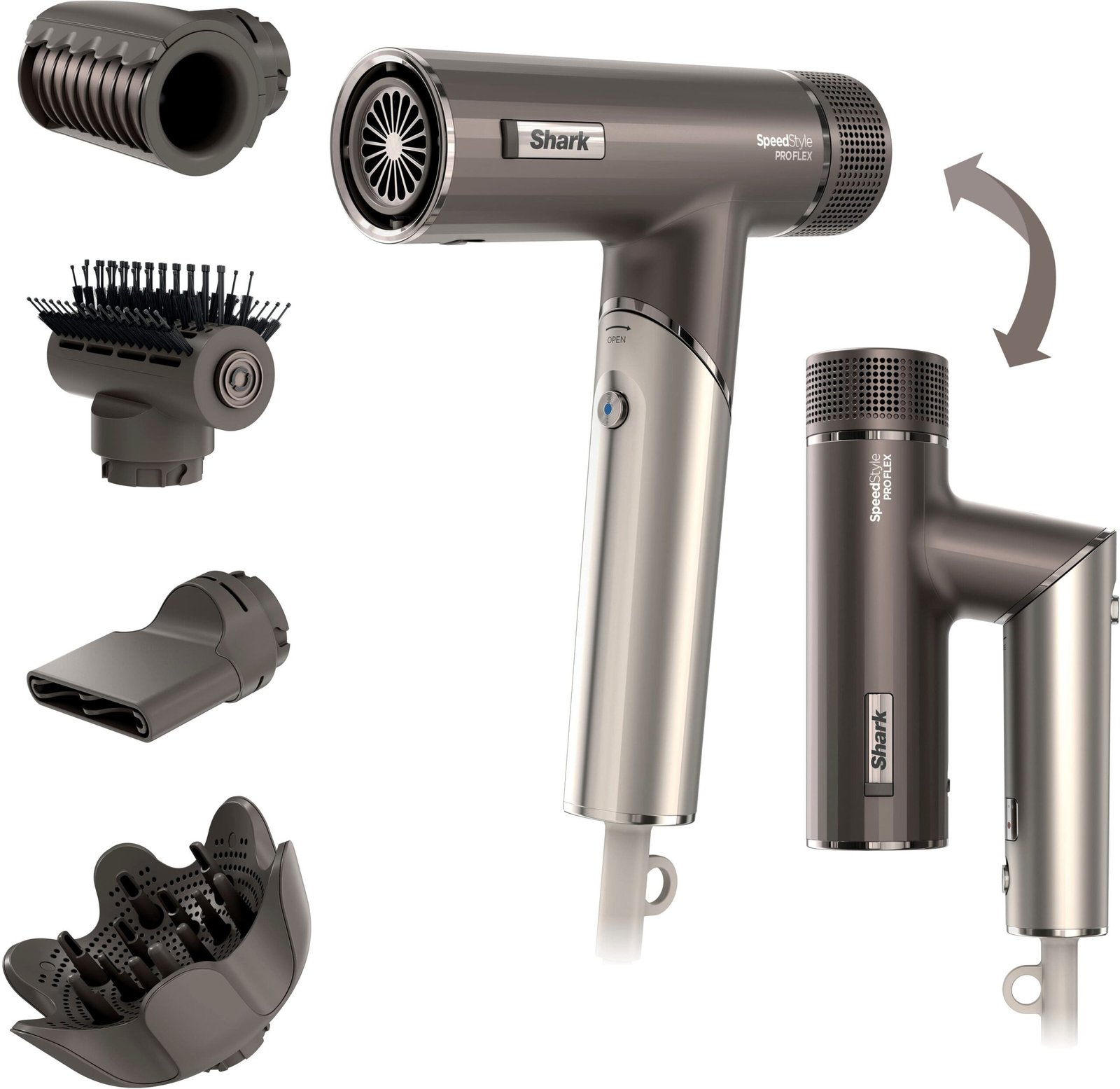 Kings Outlet Shark SpeedStyle Pro FLEX Professional Performance High-Velocity Hair Dryer System Metallic Gray Shark SpeedStyle Pro FLEX Professional Performance High-Velocity Hair Dryer System Metallic Gray from Kings Outlet