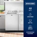 Maytag 4.8 Cu. Ft. High Efficiency Top Load Washer Steam Extra Power Button White from Kings Outlet