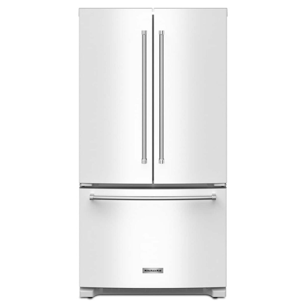 KitchenAid 20 cu. ft. 36-Inch Width Counter-Depth French Door Refrigerator Interior Dispense White from Kings Outlet