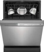 Frigidaire 24" Front Control Built-In Plastic Tub Dishwasher DishSense Sensor Technology 54 dBA Stainless from Kings Outlet