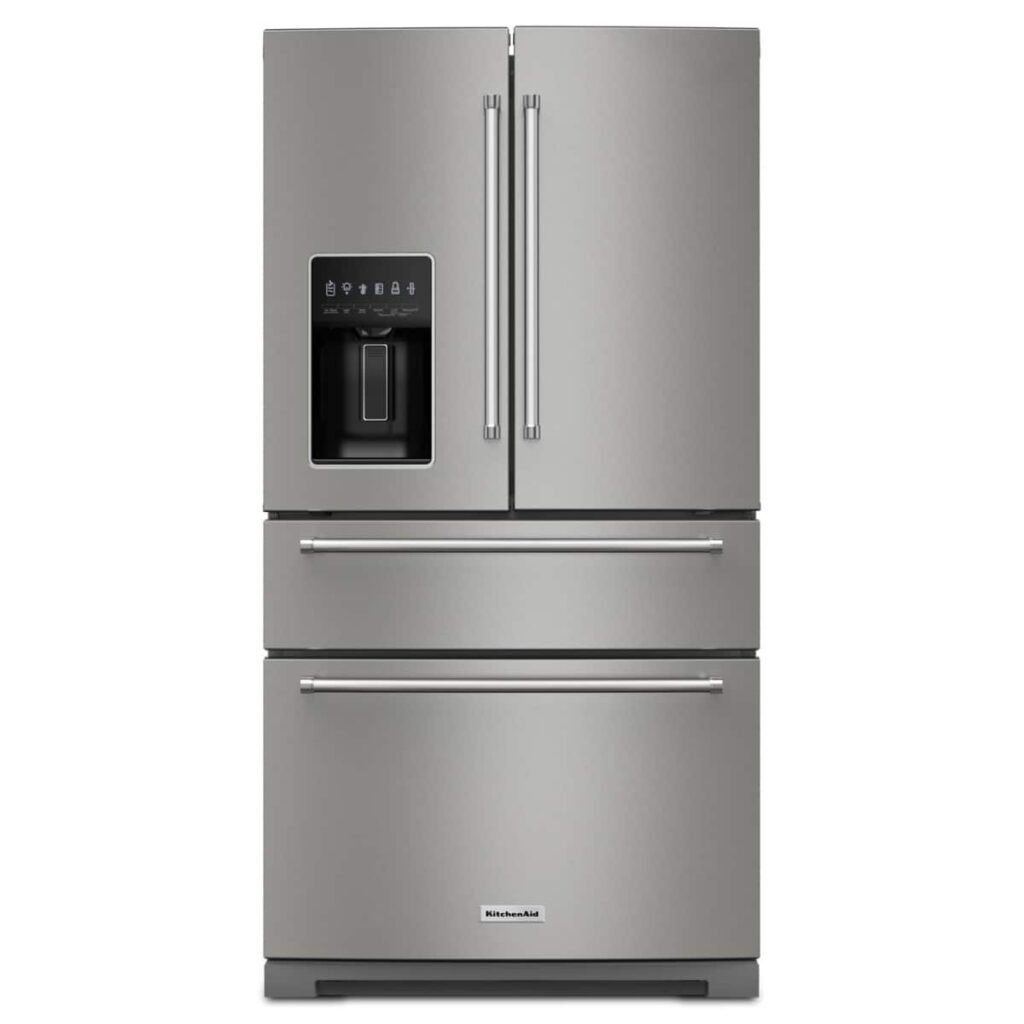 KitchenAid 26.2 Cu. Ft. Multi-Door French Door Refrigerator Platinum Interior Stainless Steel from Kings Outlet