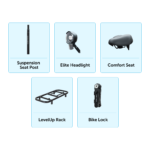 Lectric eBikes XP4 750 Step-Thru Foldable Long-Range eBike Max 85mi/28mph + LevelUp Rack/Seat Post/Elite from Kings Outlet