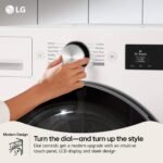 LG 5.0 Cu. Ft. High-Efficiency Stackable Smart Front Load Washer Steam TurboWash 360 Alpine from Kings Outlet