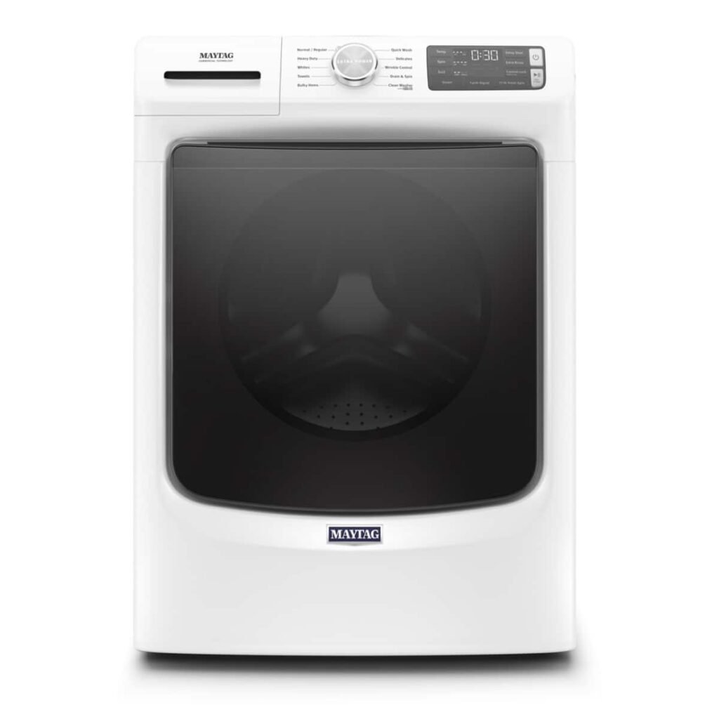 Maytag 4.5 Cu. Ft. High-Efficiency Stackable Front Load Washer Steam Fresh Spin White from Kings Outlet