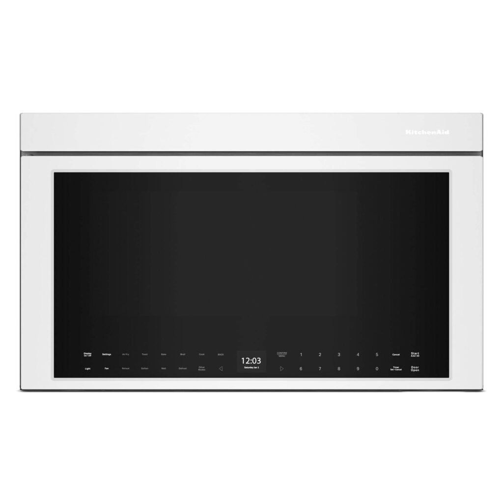 KitchenAid 1.1 Cu. Ft. Convection Flush Built-In Over-the-Range Microwave Air Fry Mode White from Kings Outlet