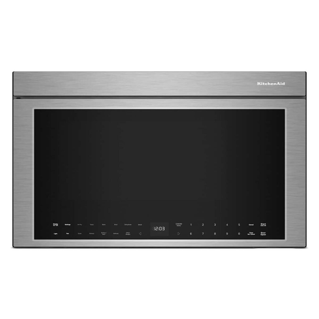 KitchenAid 1.1 Cu. Ft. Convection Flush Built-In Over-the-Range Smart Microwave Sensor Cooking Air Fry from Kings Outlet
